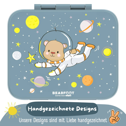 Brotdose mit "Astronaut"-Motiv mit Fächern, leicht & auslaufsicher