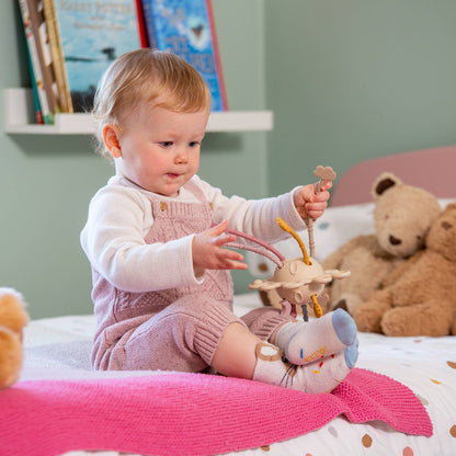 UFO Pull Toy "Earth" made of Silicone - Activity for Babies from 10 Months