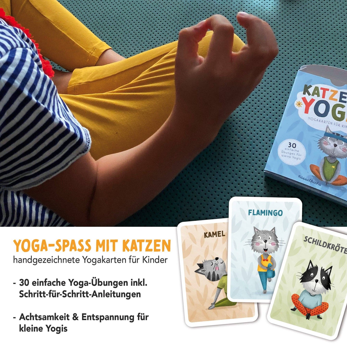 Kinderyoga-Karten mit 30 einfachen Übungen von Rüsselfuchs