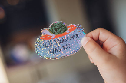 Schildkröten-Glitzersticker "Ich trau mir was zu" von Liesels Wicht