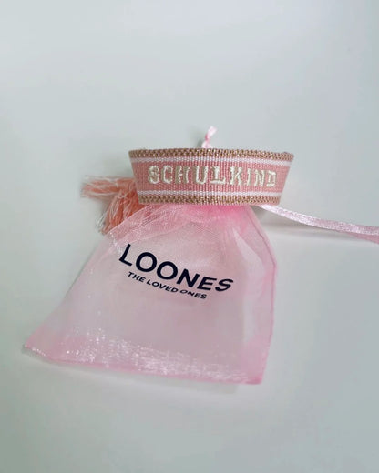 Gewebtes Schulkind-Armband in rosa von Loones