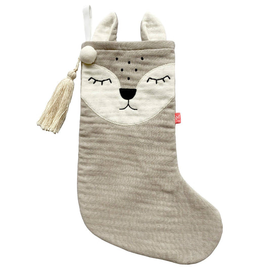 Nikolausstiefel "Rehkitz" in Silbergrau von Kikadu