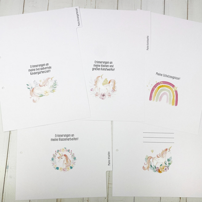 Erinnerungsordner "Einhorn" - perfekt für Kindergarten und/oder Grundschule