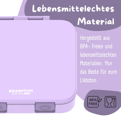 Lila Brotdose mit Fächern, leicht & auslaufsicher