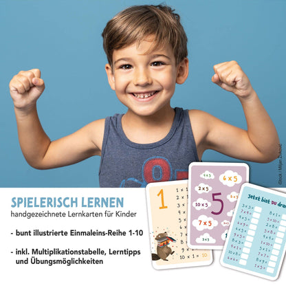 "Das kleine Einmaleins" - Lernkarten mit Zahlenreihen 1-10 von Rüsselfuchs