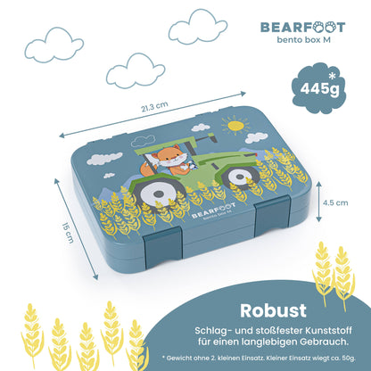 Bentobox-Brotdose mit Traktor-Motiv und Fächern