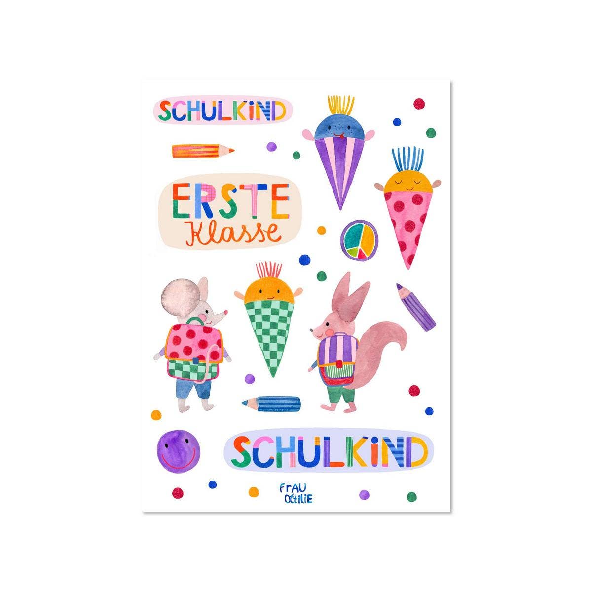 Spülmaschinenfeste Sticker "Schulkind" von Frau Ottilie
