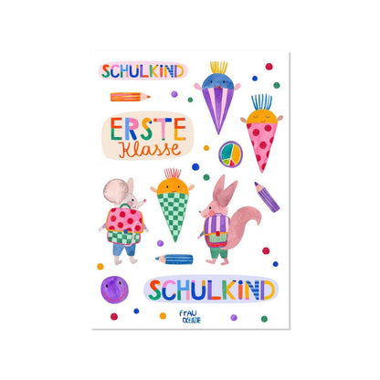 Spülmaschinenfeste Sticker "Schulkind" von Frau Ottilie