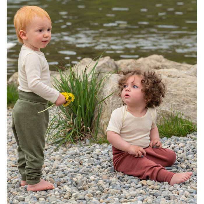 Lange Babyhose "Kupfer" aus Wolle/Seide, verschiedene Größen