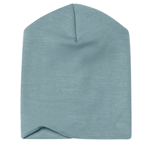 Hellblaue dünne Mütze "Bergblau" aus Wolle/Seide von Engel Natur