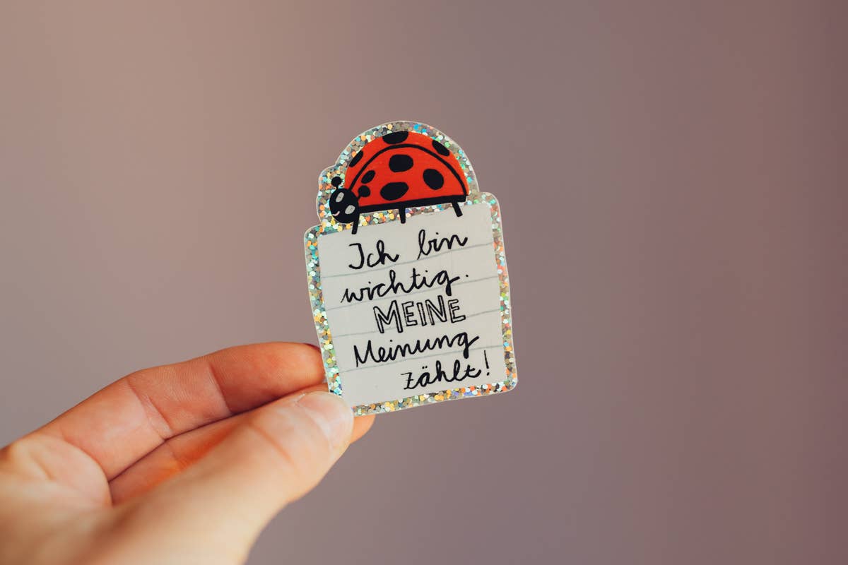 Marienkäfer-Glitzersticker "Ich bin wichtig" von Liesels Wicht