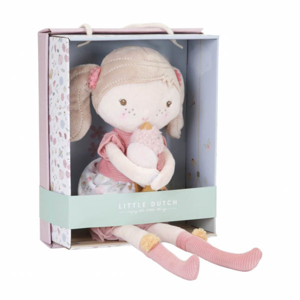 Puppe "Anna" mit rosa Kuschel-Vogel von Little Dutch