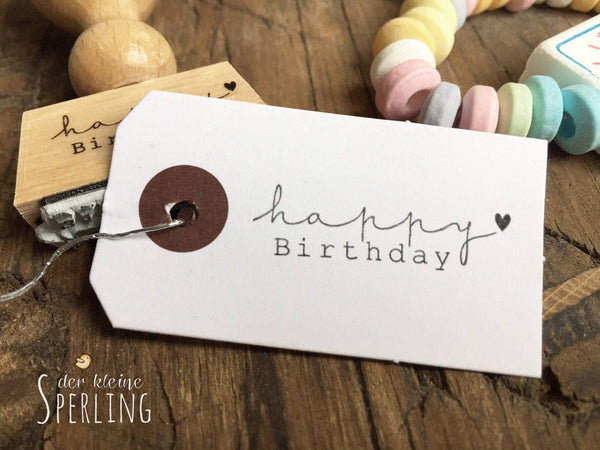 "Happy Birthday" Stempel von Der kleine Sperling