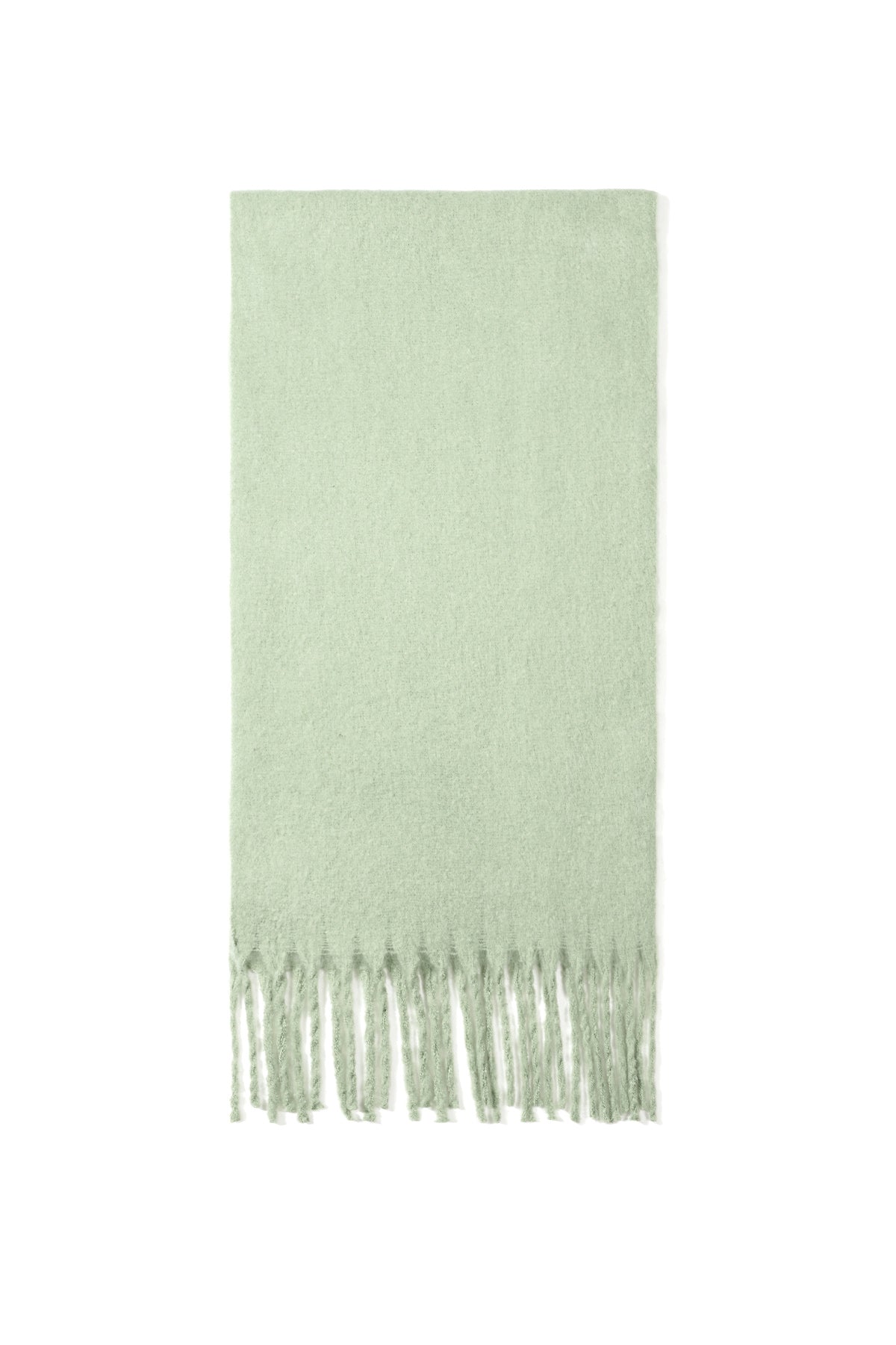 Kuscheliger Schal in mintgrün mit Fransen, 50x180cm