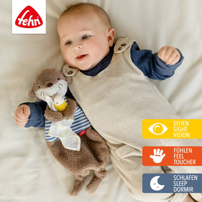 "Otter" Schmusetuch als Einschlafhilfe & Kuscheltuch von Fehn