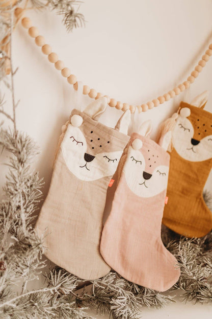 Nikolausstiefel "Rehkitz" in Silbergrau von Kikadu