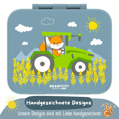 Brotdose mit "Traktor"-Motiv mit Fächern, leicht & auslaufsicher