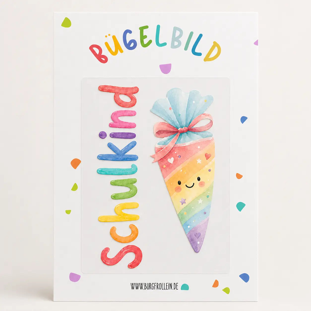 Bügelbild "Schulkind rosa" zum Aufbügeln (A6)