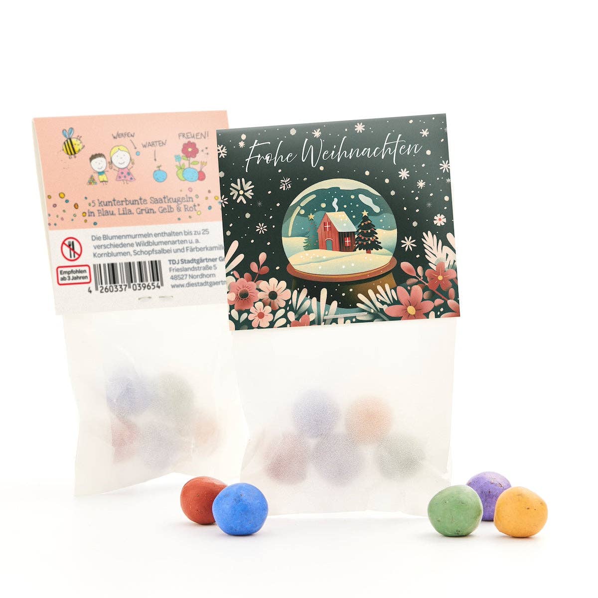 Blumenmurmeln "Frohe Weihnachten" von Stadtgärtner