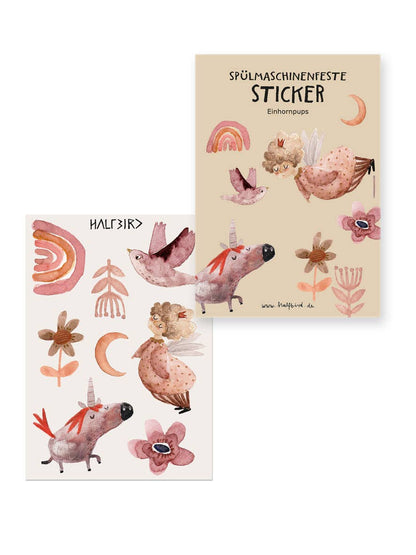 Spülmaschinenfeste Sticker "Einhornpups" von Halfbird, Pocket Edition