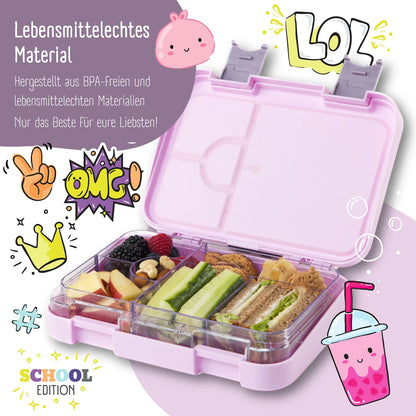Bentobox-Brotdose mit "Good Vibes"-Motiv und Fächern