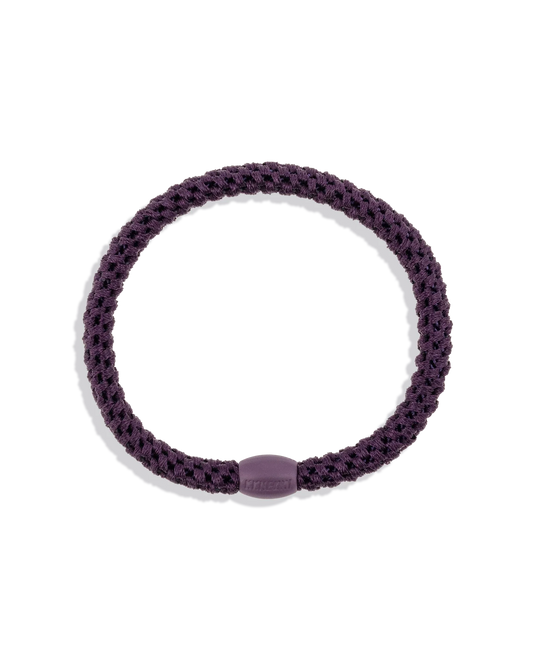 Kknekki Haargummi Dark Purple in dunkellila – geflochtenes Spiral-Haargummi für Kinder und Erwachsene