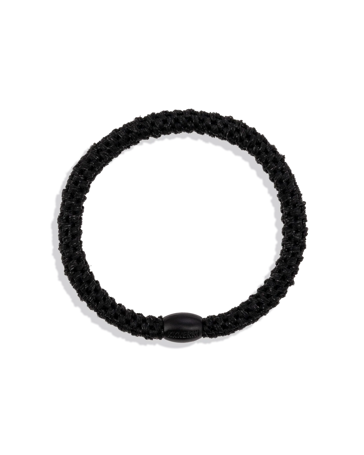 Kknekki Haargummi Black Glitter in schwarz mit Glitzer – geflochtenes Spiral-Haargummi für Kinder und Erwachsene