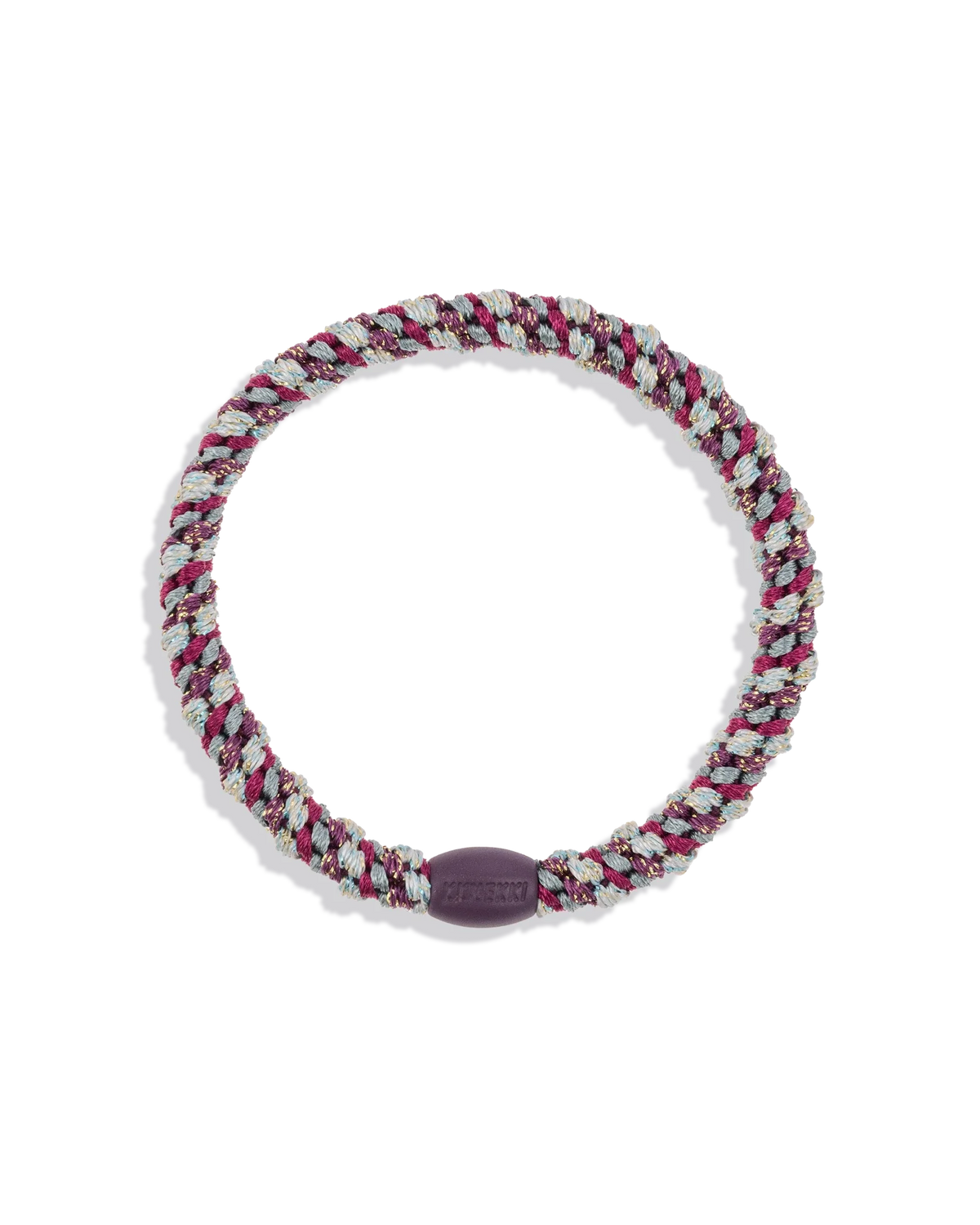 Kknekki Haargummi Mix Grape Aqua Glitter in lila/türkis mit Glitzer – geflochtenes Spiral-Haargummi für Kinder und Erwachsene
