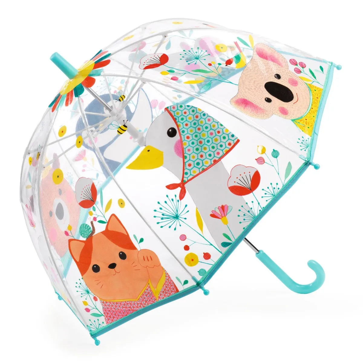 Durchsichtiger Regenschirm mit Tier-Motiv für Kinder