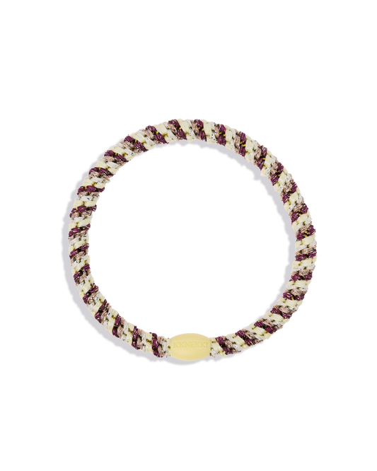 Kknekki Haargummi Mix Grape Yellow in lila/gelb – geflochtenes Spiral-Haargummi für Kinder und Erwachsene