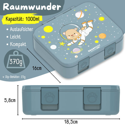 Brotdose mit "Astronaut"-Motiv mit Fächern, leicht & auslaufsicher
