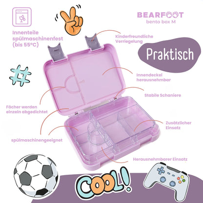 Bentobox-Brotdose mit "Good Vibes"-Motiv und Fächern