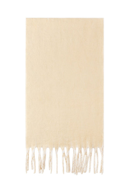 Kuscheliger Schal in beige mit Fransen, 50x180cm