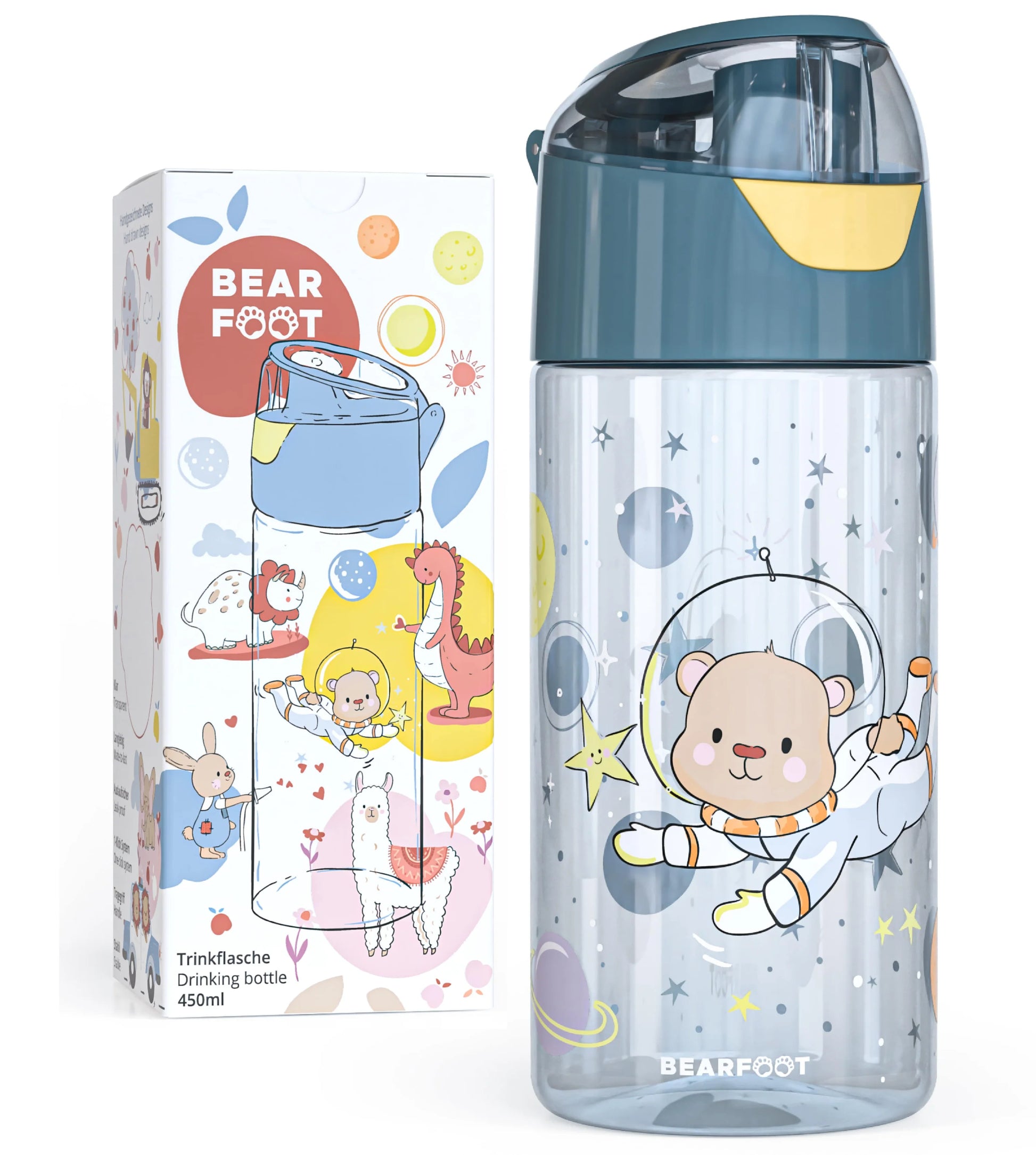 Auslaufsichere Trinkflasche mit Astronaut-Motiv für Kinder – Burgfrollein