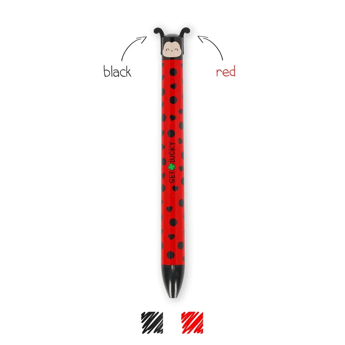 Zeifarbiger Kugelschreiber "Ladybug" mit Marienkäfer-Motiv von Legami