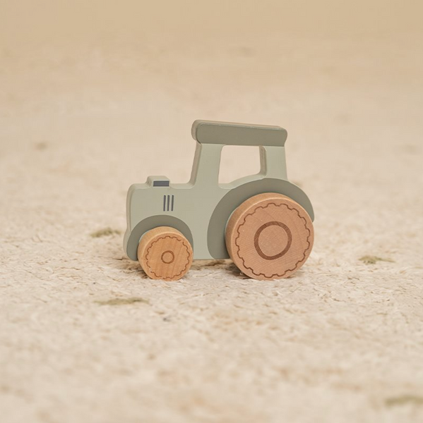 Grüner Traktor von Little Dutch - Holzspielzeug für Kinder ab 12 Monaten