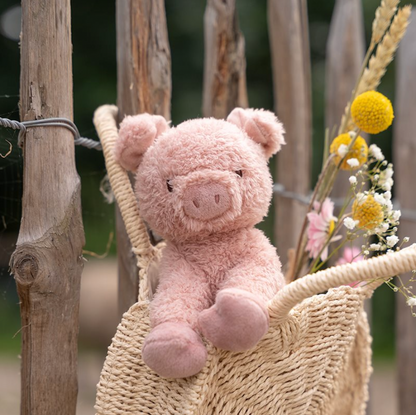 Rosa Schwein-Kuscheltier aus der "Little Farm" Kollektion von Little Dutch, 17cm