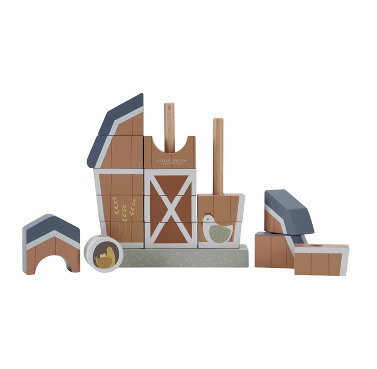 Haus-Stapelspiel aus der Little-Farm Kollektion von Little Dutch