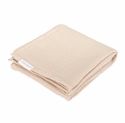 Beige Musselintücher mit Hasenmotiv von Little Dutch, 2er Set