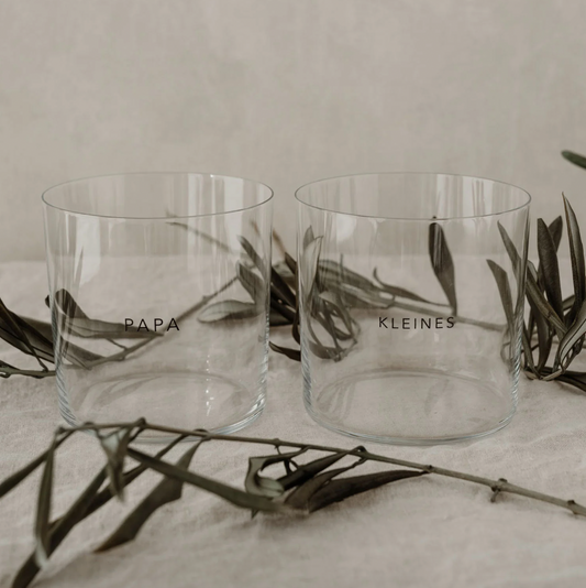 "Papa & Kleines" Trinkglas von Eulenschnitt, 2er Set