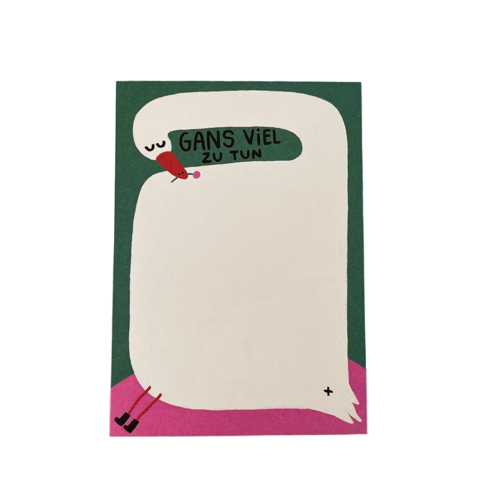 Notizblock "Gans viel zu tun" von Slinga Illustration