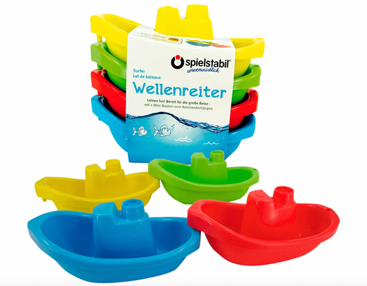 Spielstabil "Wellenreiter" Set mit 4 bunten Booten, 4tlg