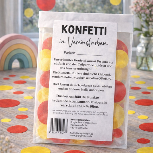 Vorbestellung: Fenster-Konfetti in Vereinsfarben
