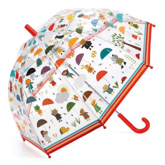 Durchsichtiger Regenschirm "Regenschauer" mit Tier-Motiv für Kinder