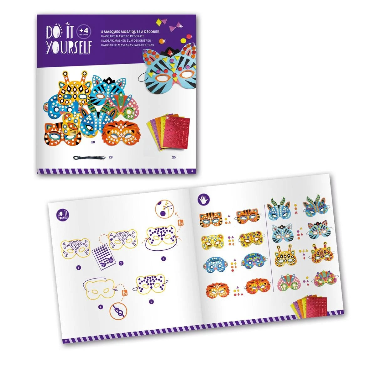 DIY-Masken Dschungeltiere von Djeco für Kinder ab 4 Jahren