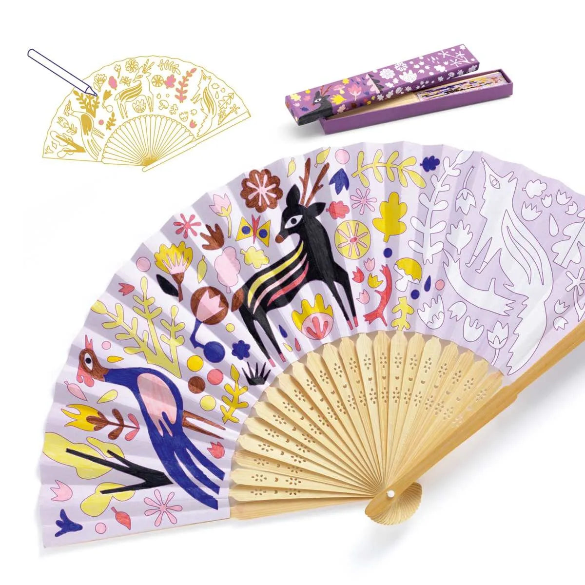 DIY-Bastelset "Fächer Woodland" von Djeco für Kinder ab 6 Jahren