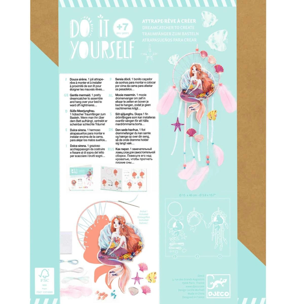DIY-Traumfänger "Meerjungfrau" von Djeco zum selber basteln
