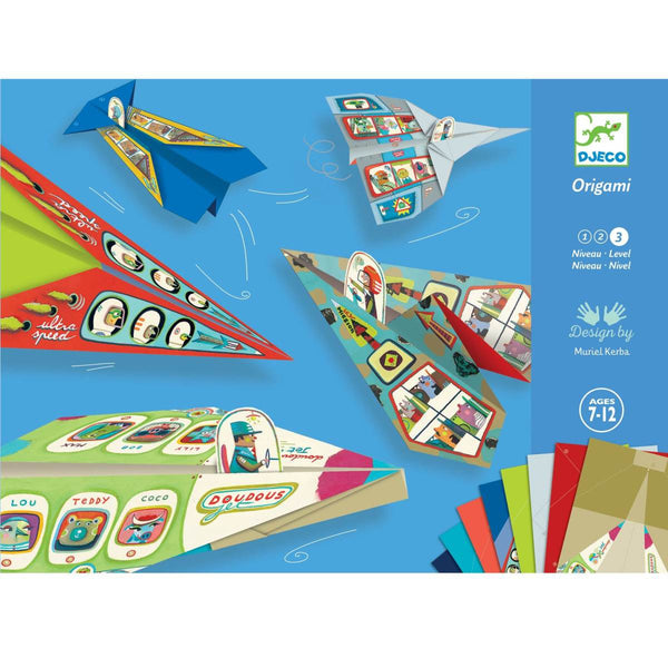 Origami Flugzeuge - Bastelset für Kinder ab 7 Jahren