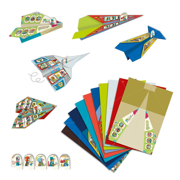 Origami Flugzeuge - Bastelset für Kinder ab 7 Jahren