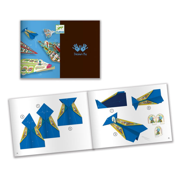 Origami Flugzeuge - Bastelset für Kinder ab 7 Jahren